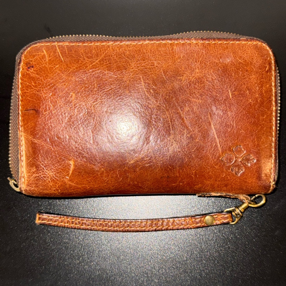Patricia Nash Brown Leather Wristlet
